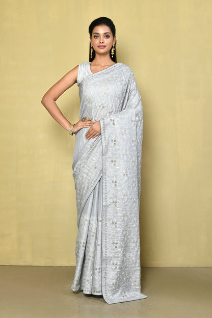 Designer White Saree