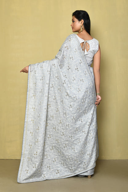 Designer White Saree