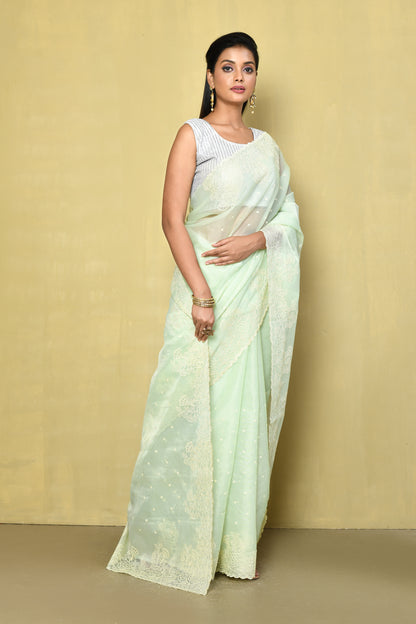 Designer White Saree