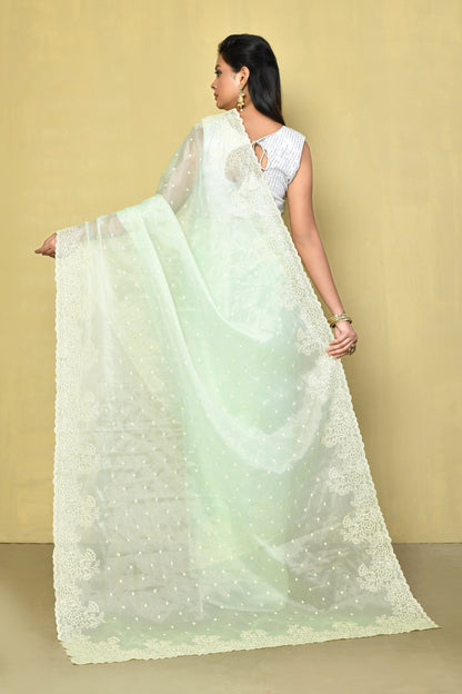 Designer White Saree