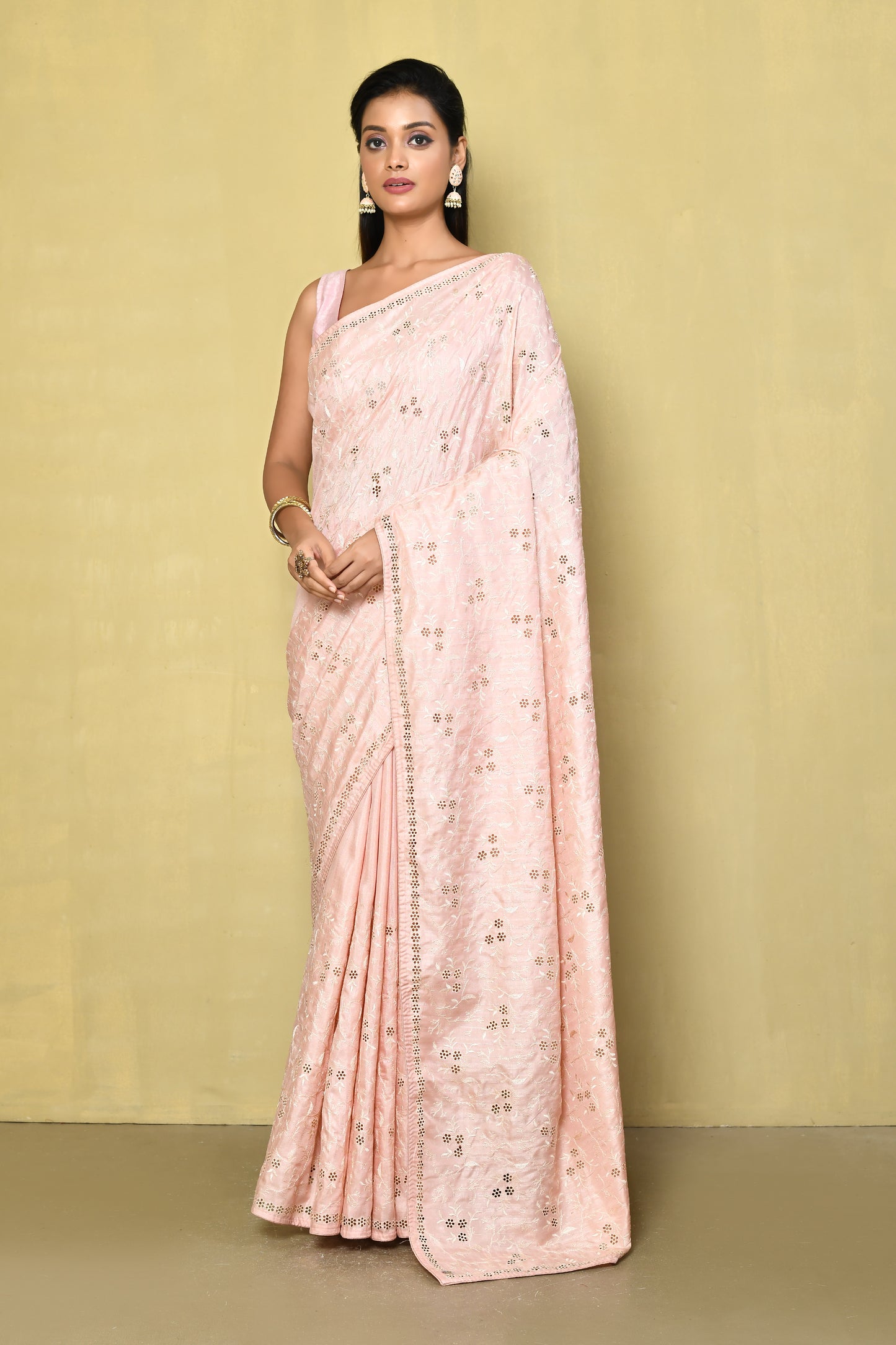 Designer Cream Saree