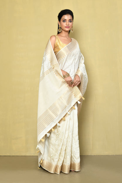 Designer White Saree