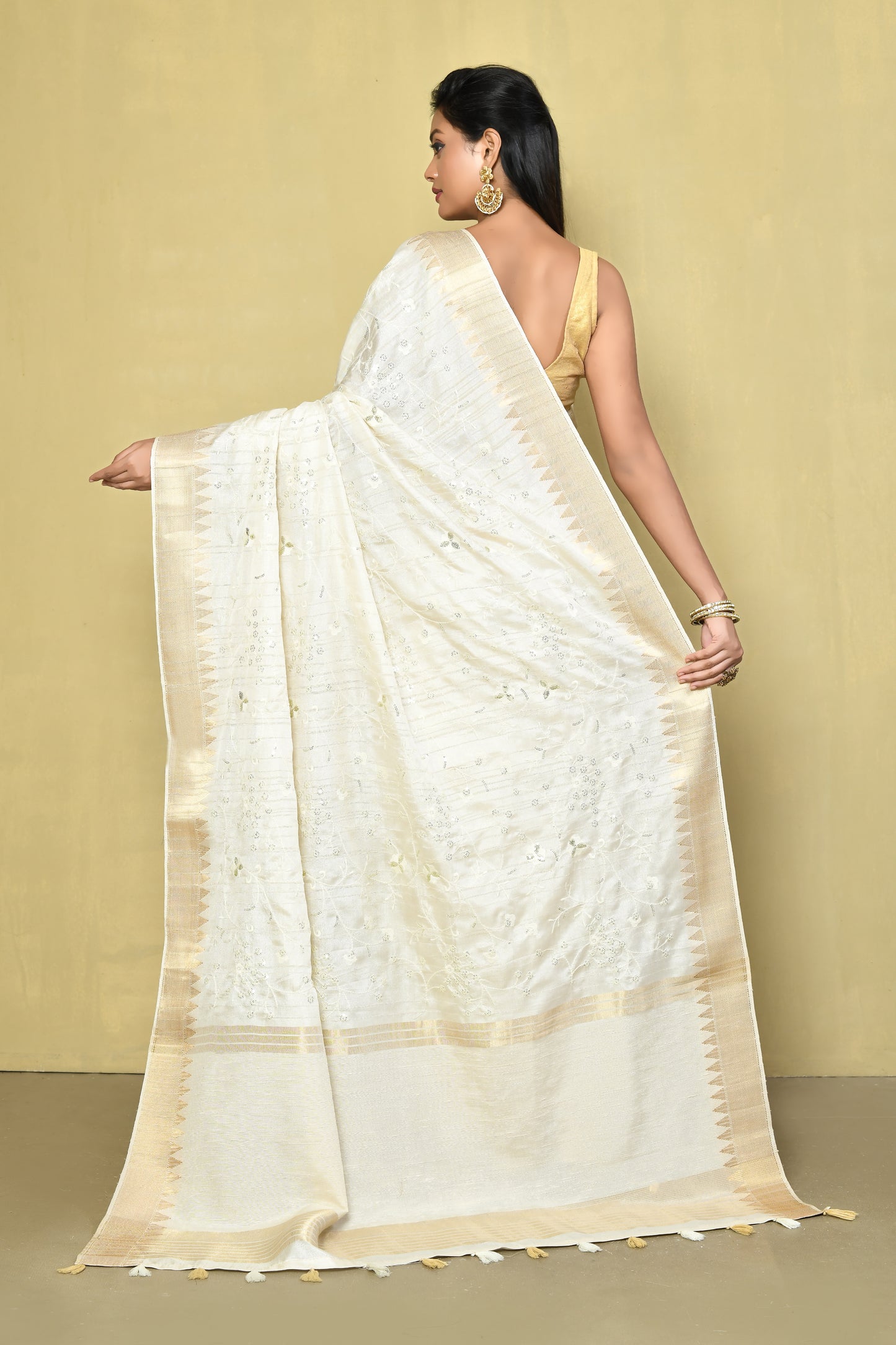 Designer White Saree