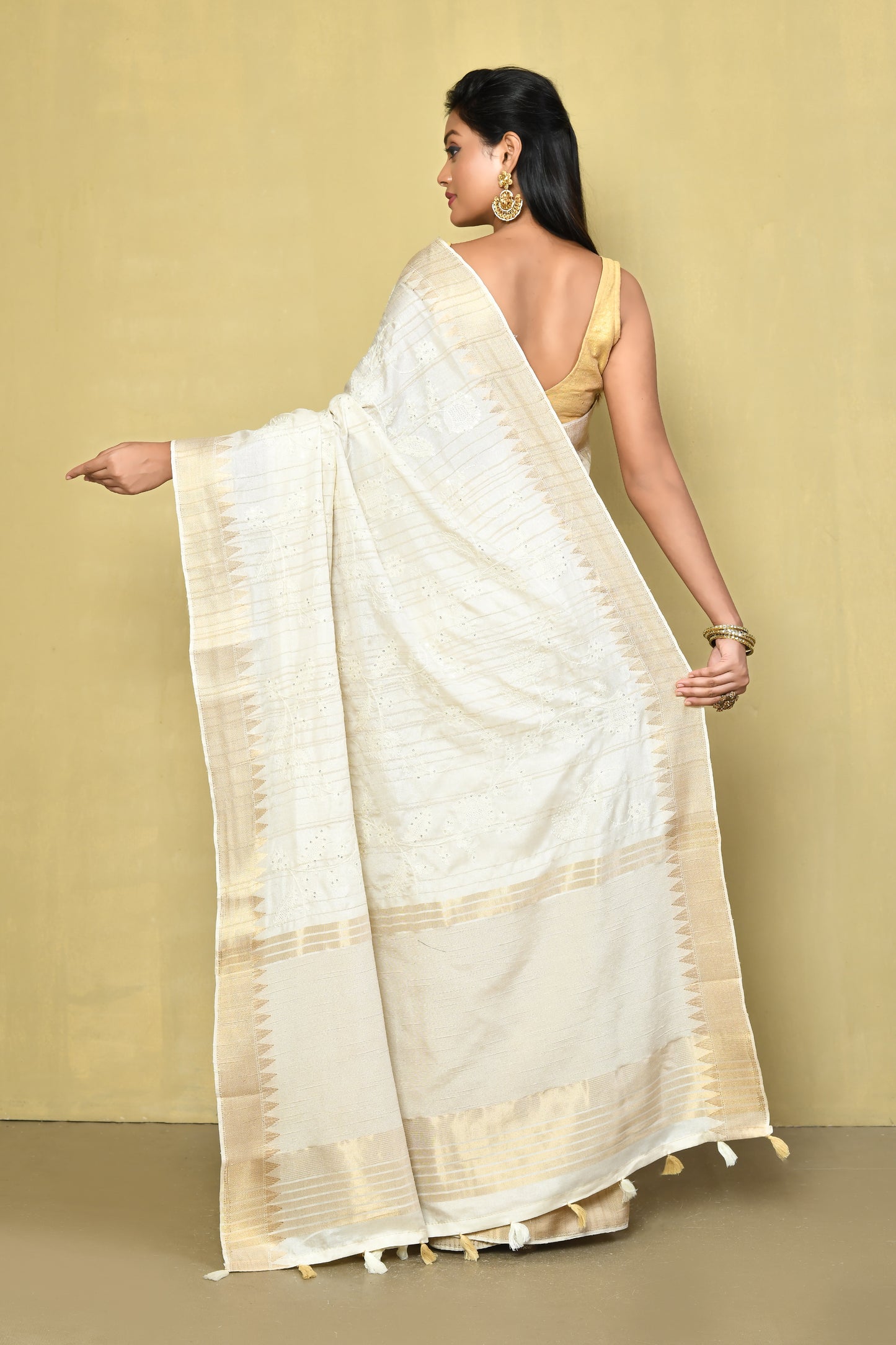 Designer White Saree