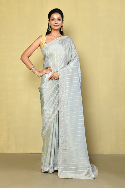 Designer Grey Saree