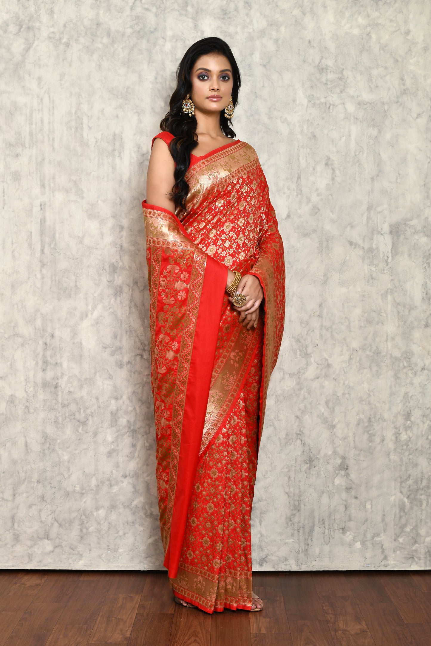 Red Chanderi Saree