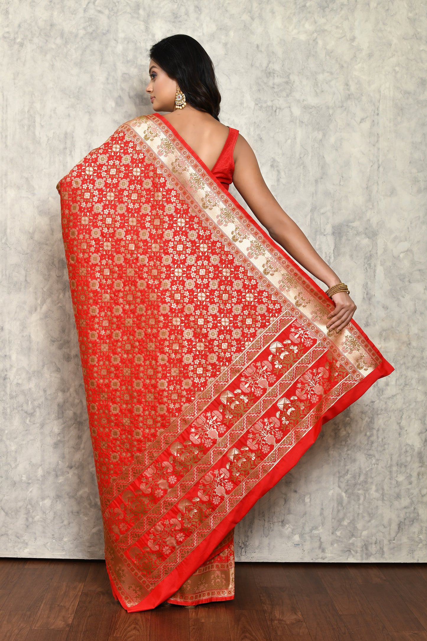 Red Chanderi Saree