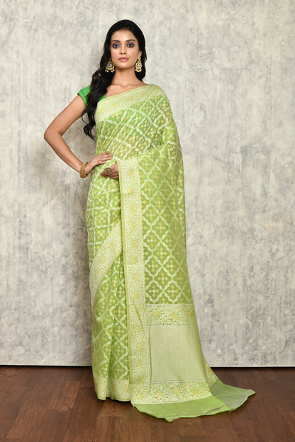 Green Chanderi Saree