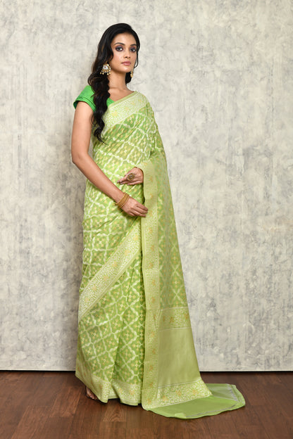 Green Chanderi Saree