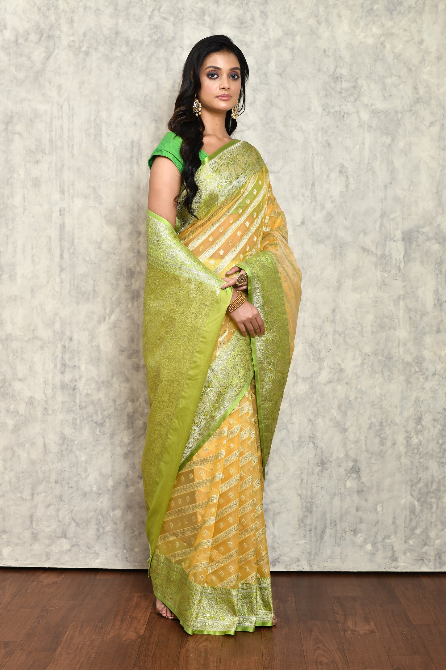 Yellow Silk Saree