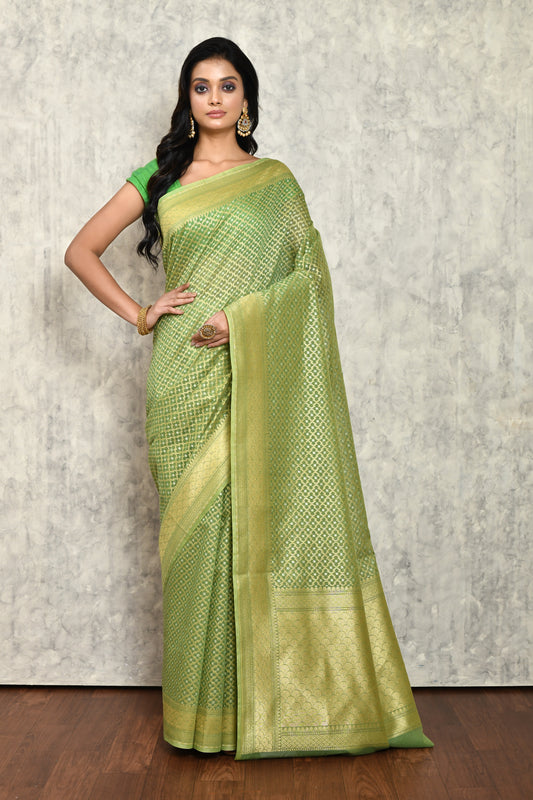 Green Chanderi Saree