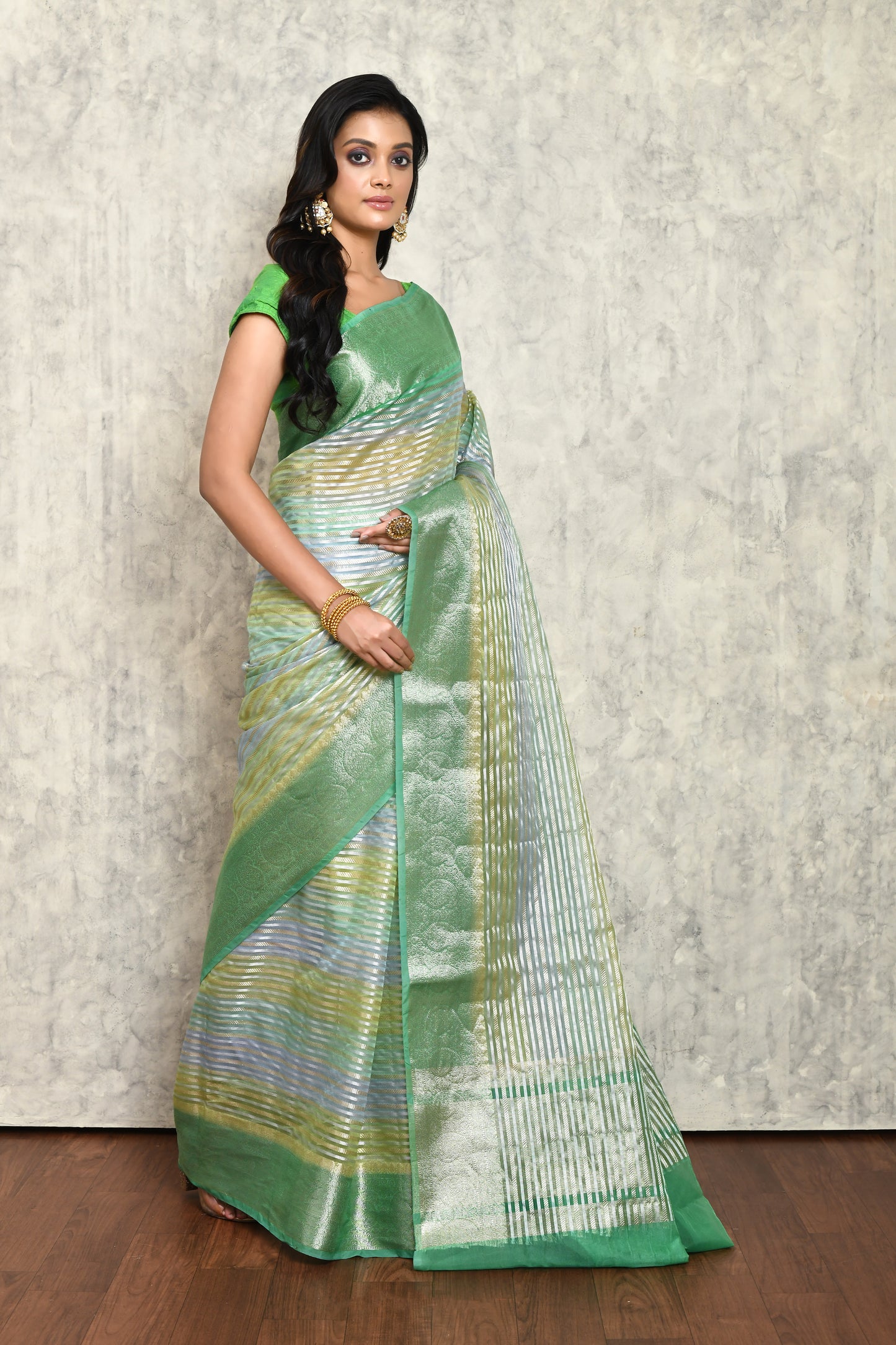 Green Chanderi Saree