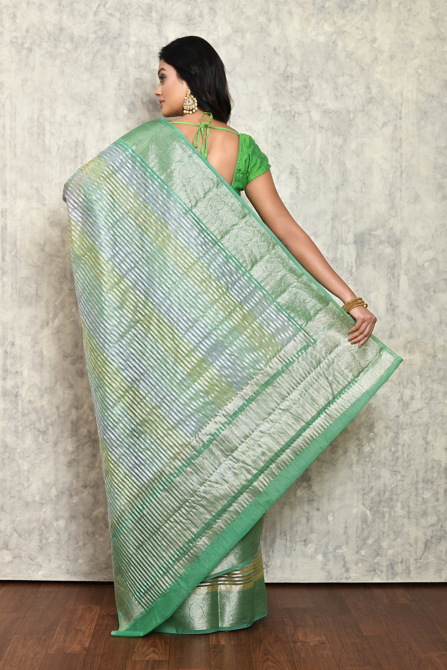 Green Chanderi Saree