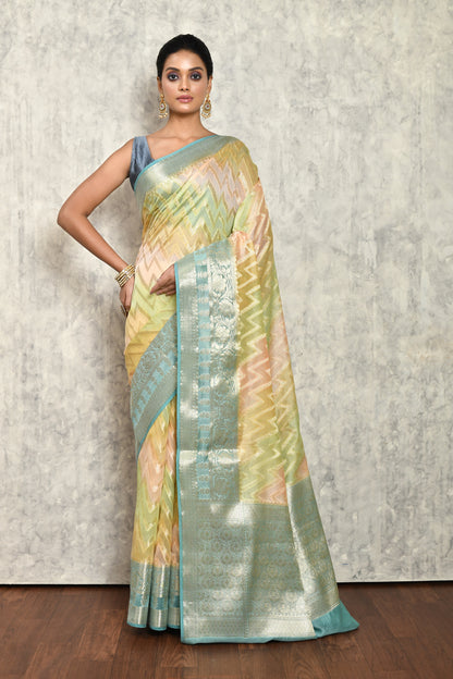 Yellow Chanderi Saree