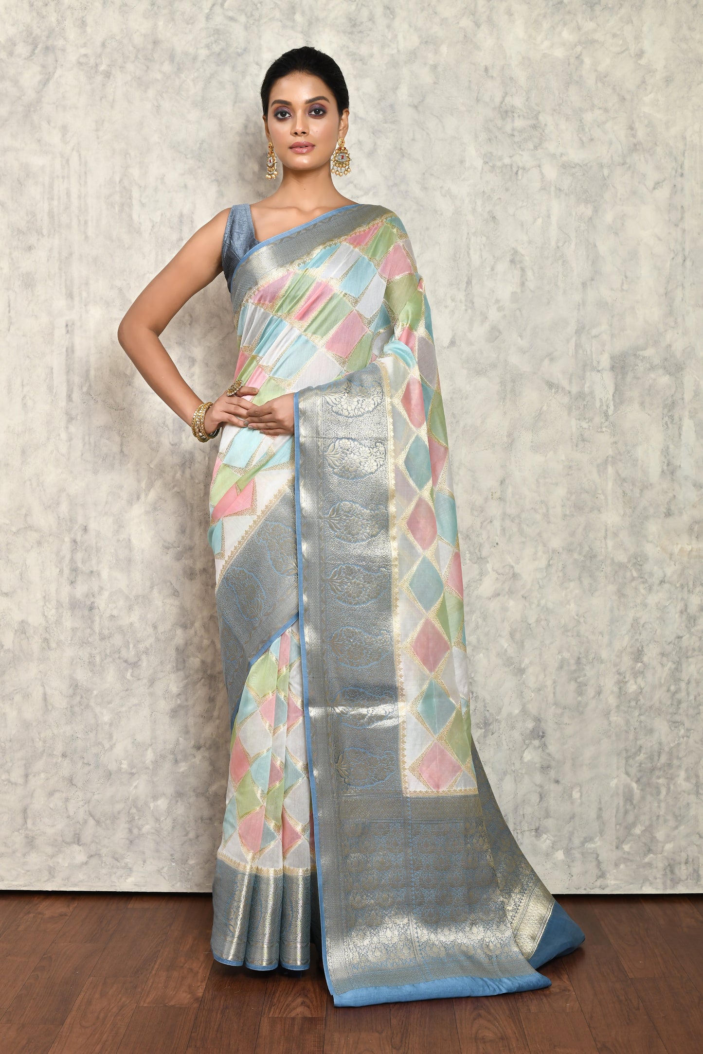 Slate Chanderi Saree