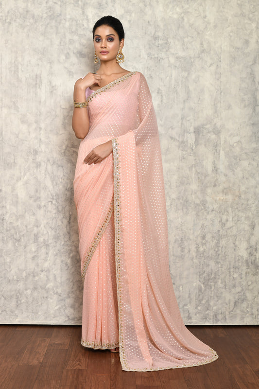 Pink Silk Saree