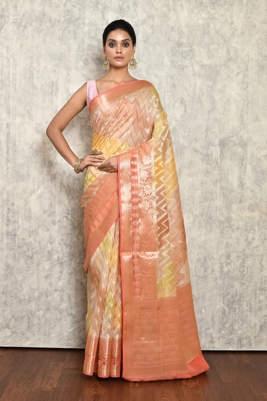 Orange Chanderi Saree