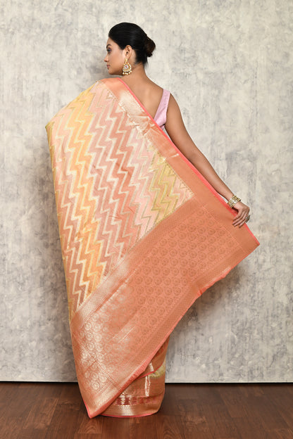 Orange Chanderi Saree