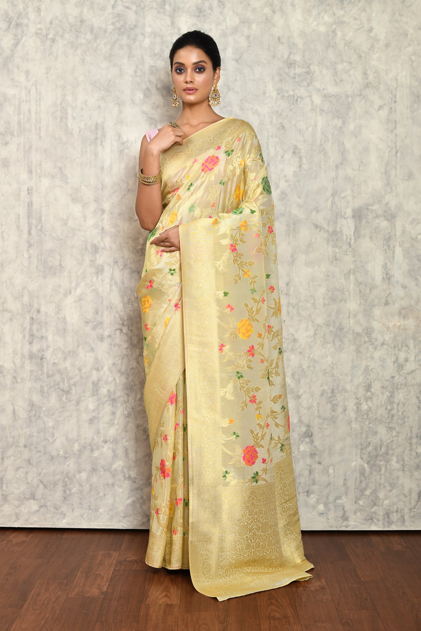 Beige Silk Saree