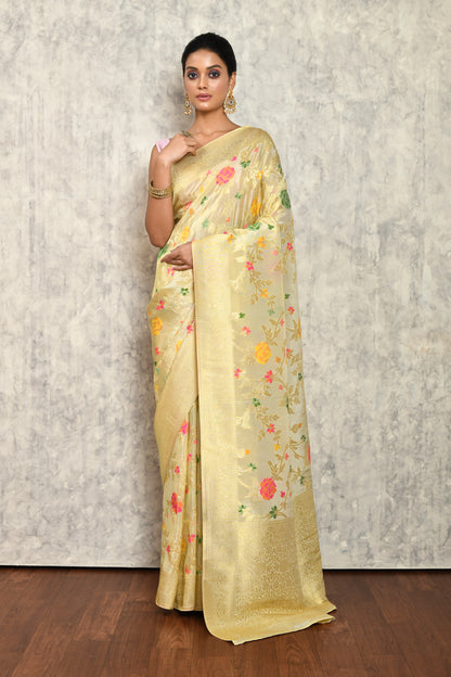 Beige Silk Saree