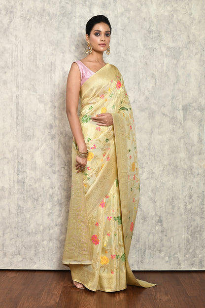 Beige Silk Saree