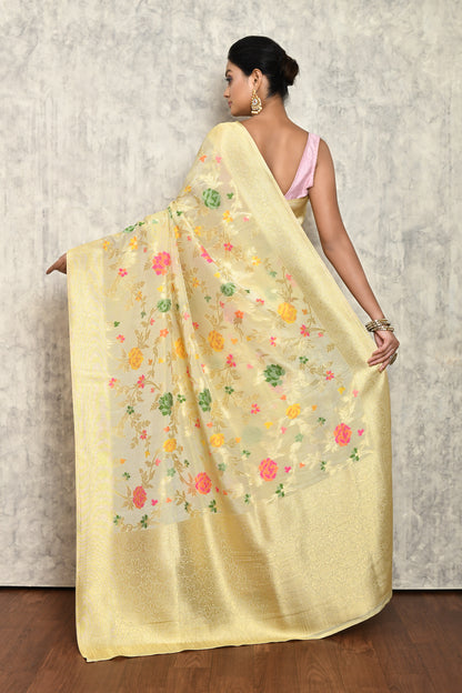 Beige Silk Saree