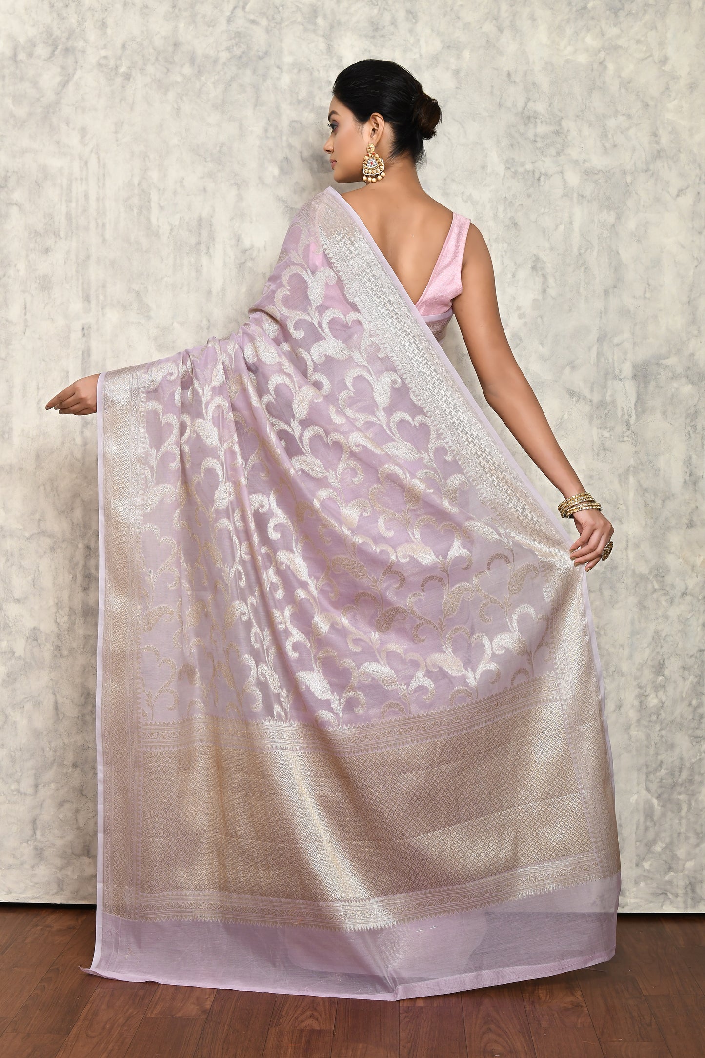 Lilac Chanderi Saree