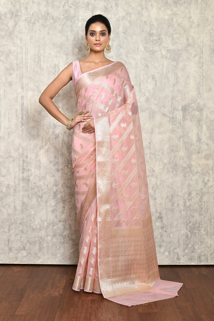 Pink Chanderi Saree