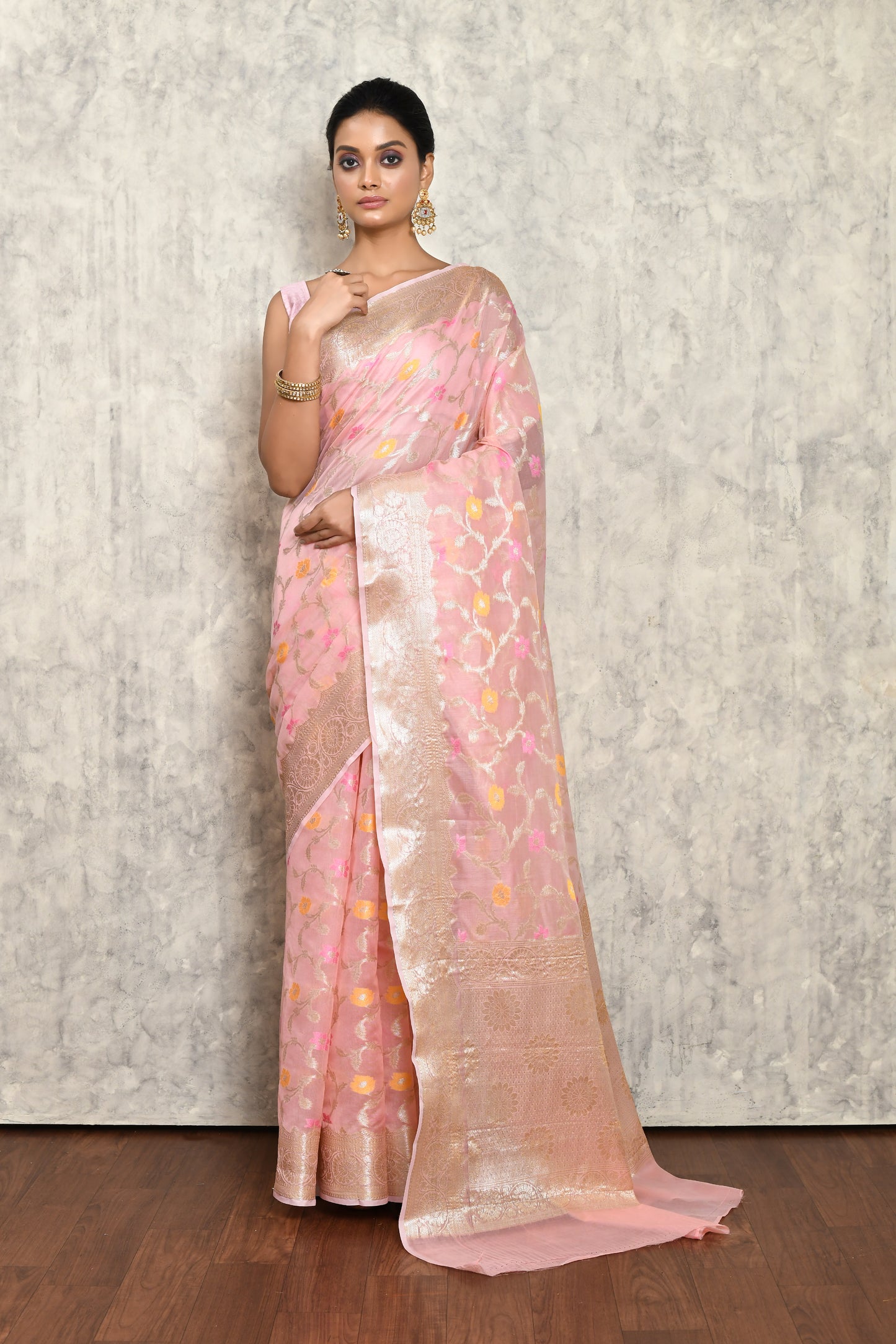 Pink Chanderi Saree