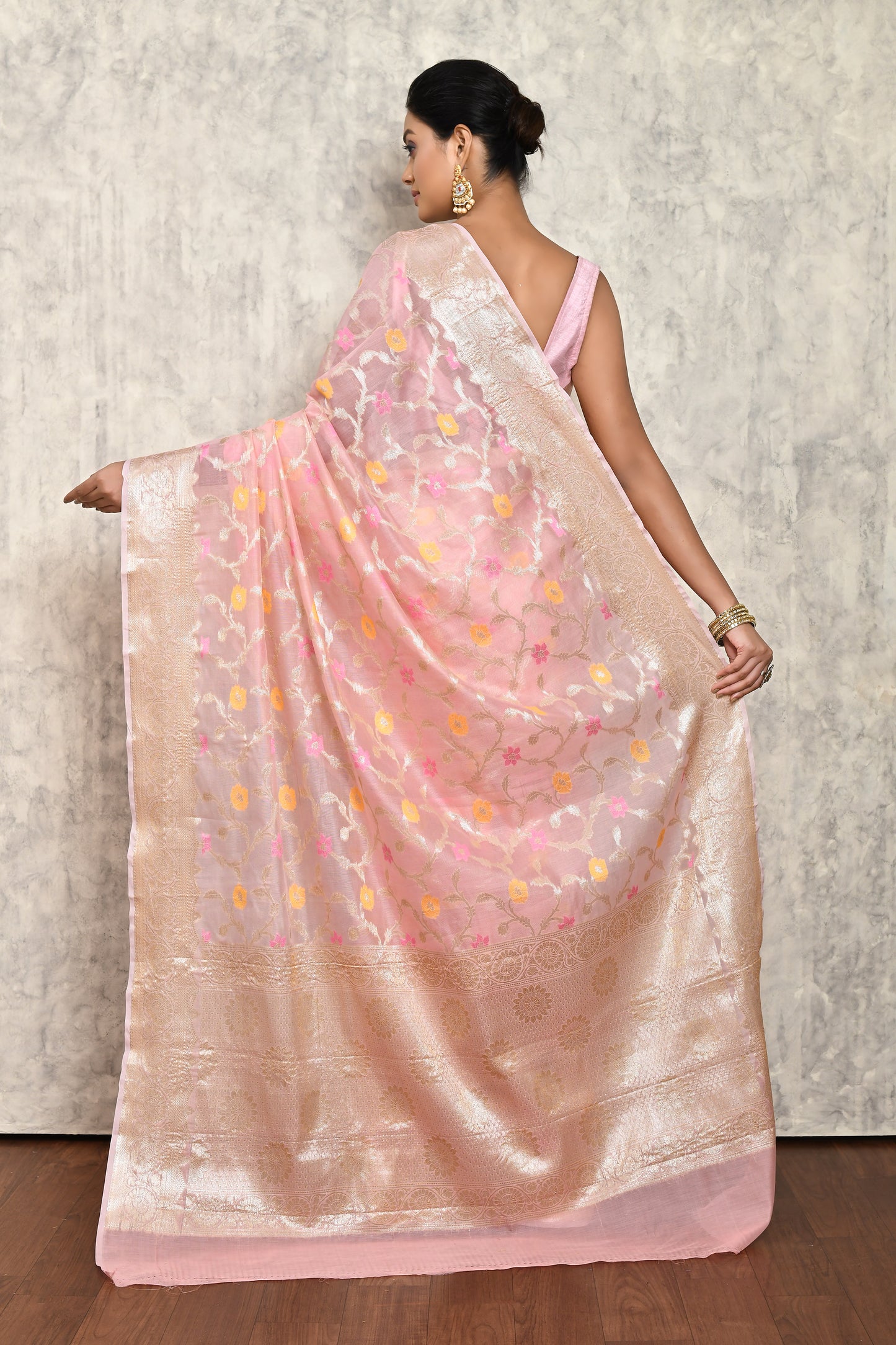 Pink Chanderi Saree