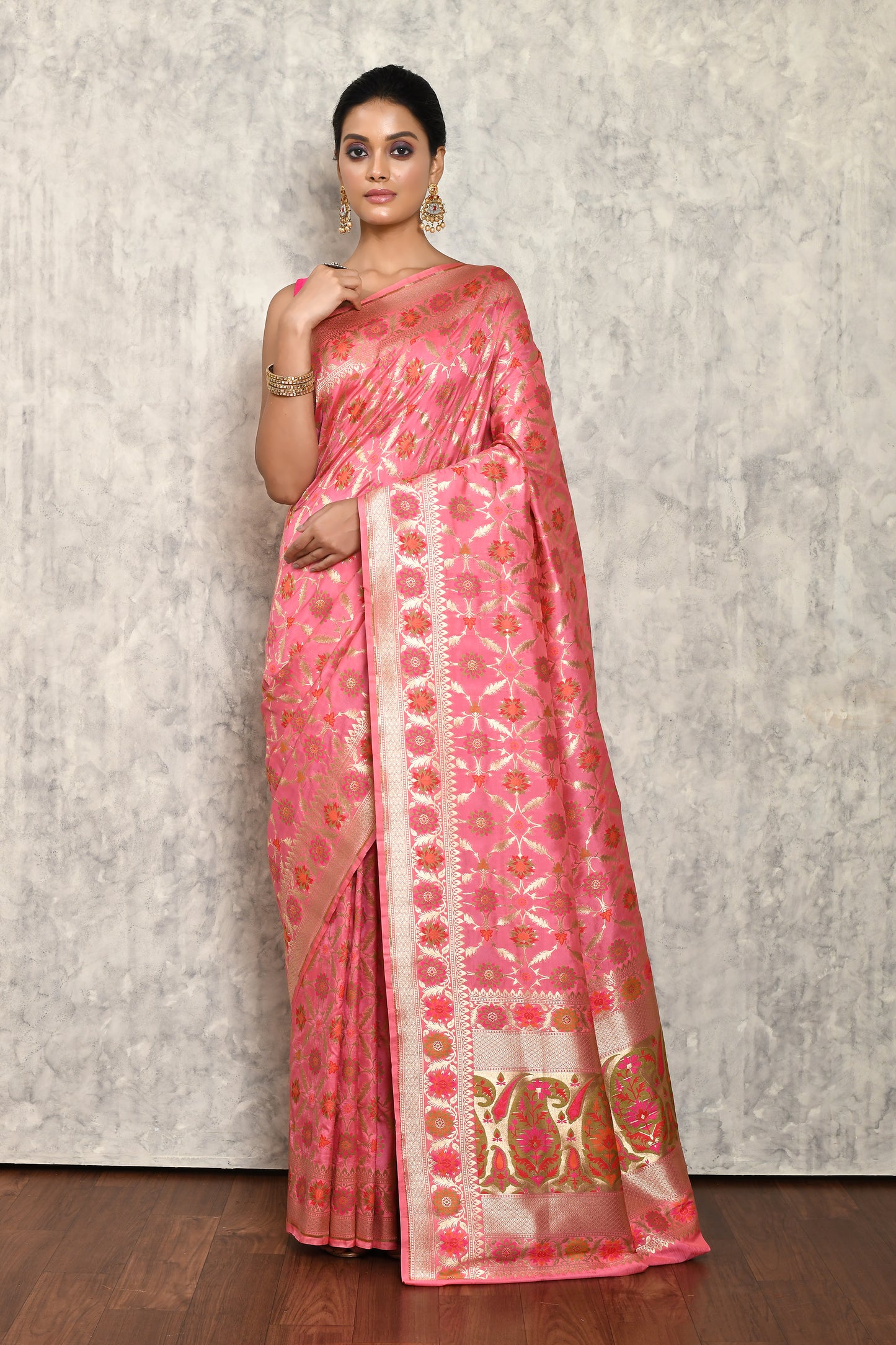 Pink Silk Saree