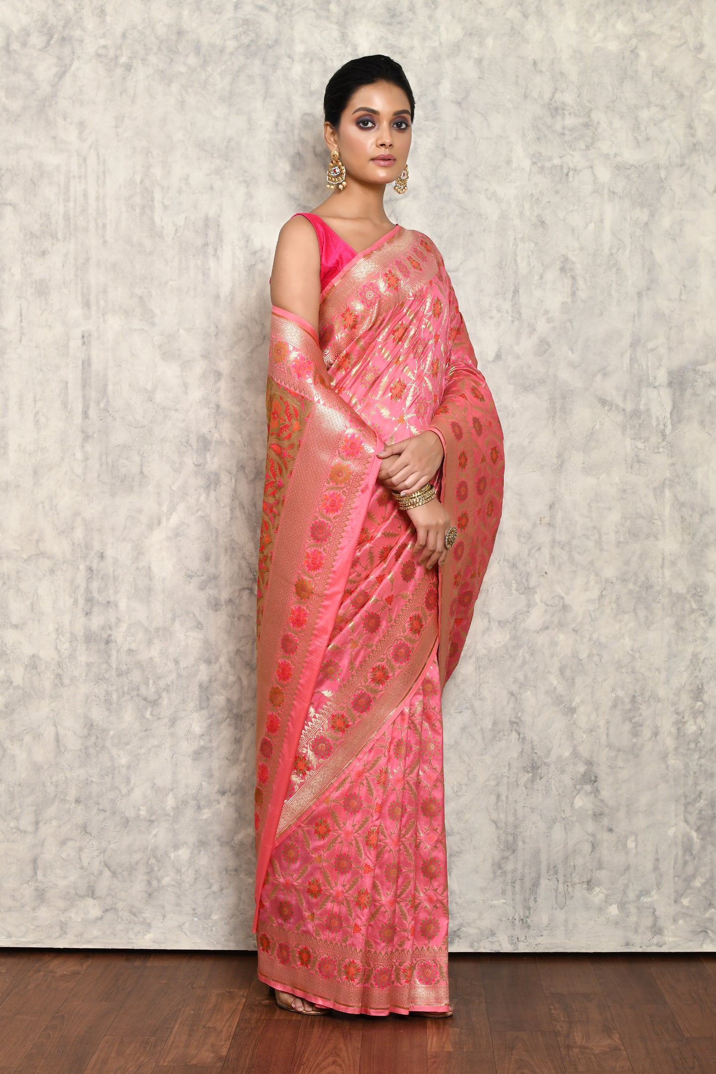 Pink Silk Saree