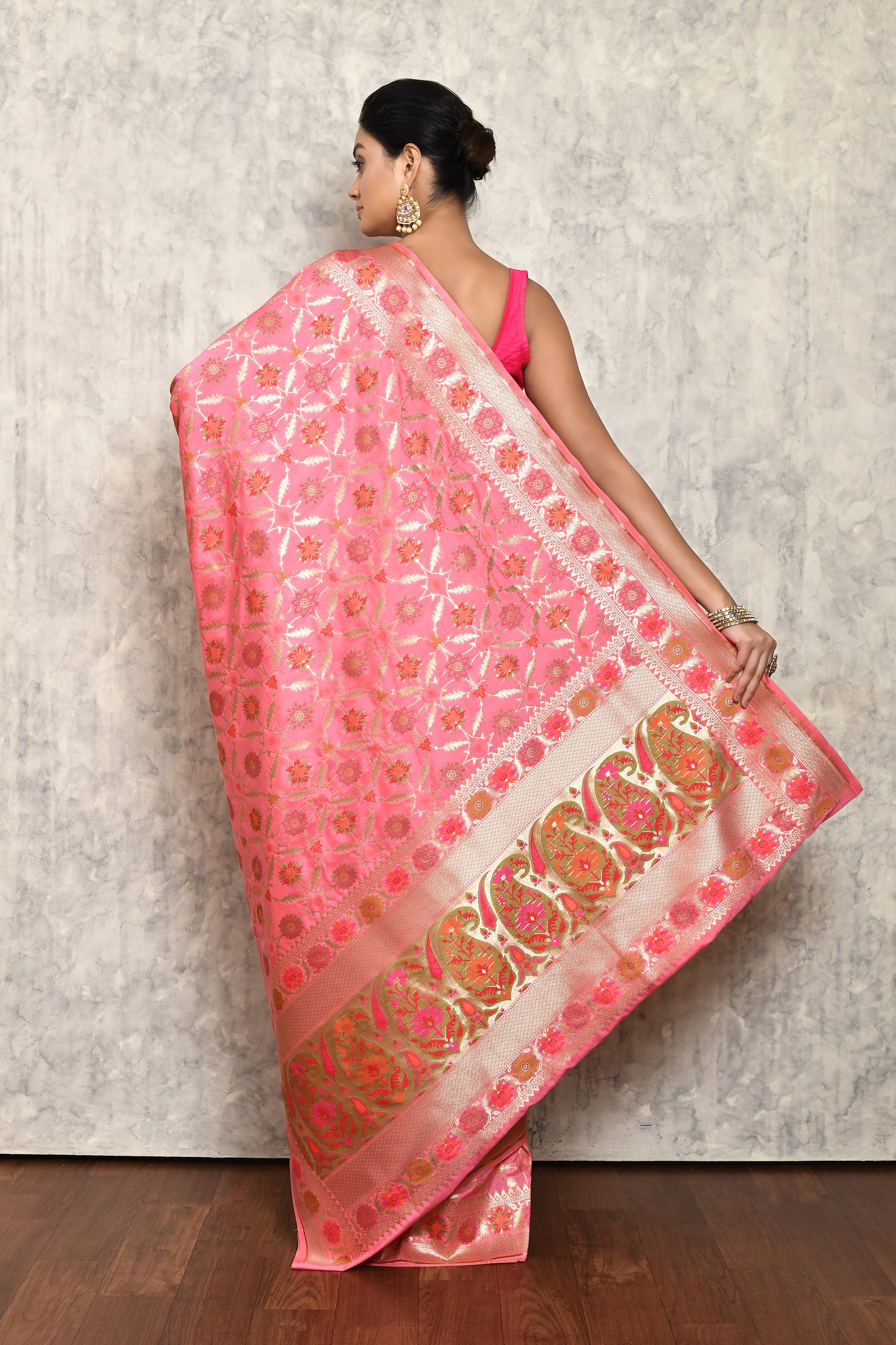 Pink Silk Saree