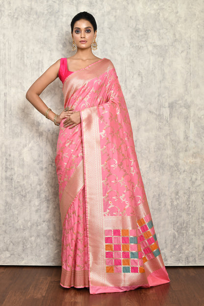 Pink Silk Saree