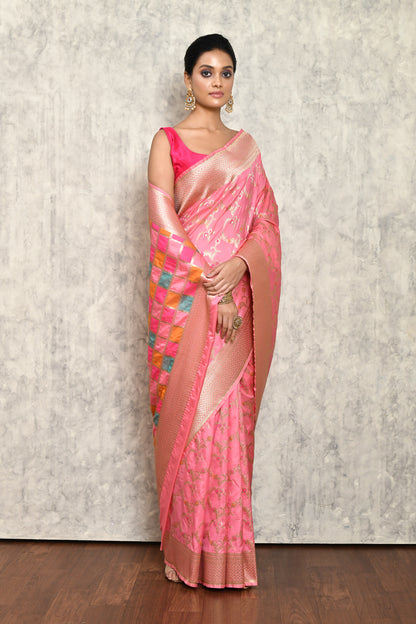 Pink Silk Saree