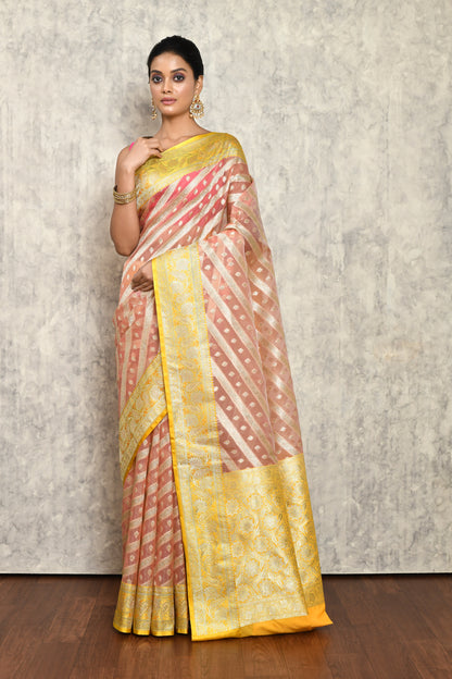 Pink Chanderi Saree