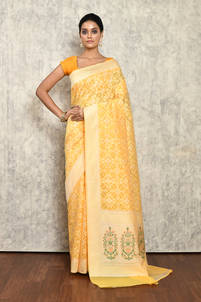 Yellow Chanderi Saree