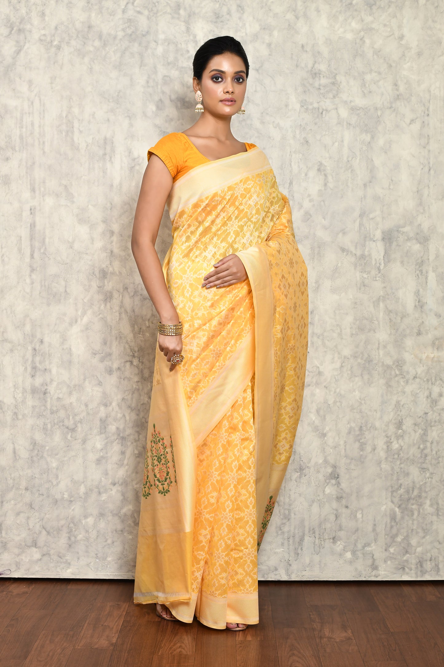 Yellow Chanderi Saree