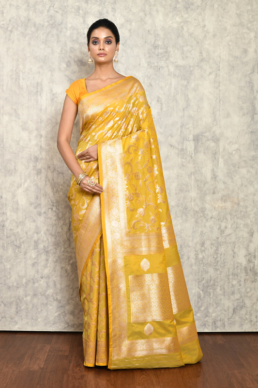 Yellow Silk Saree