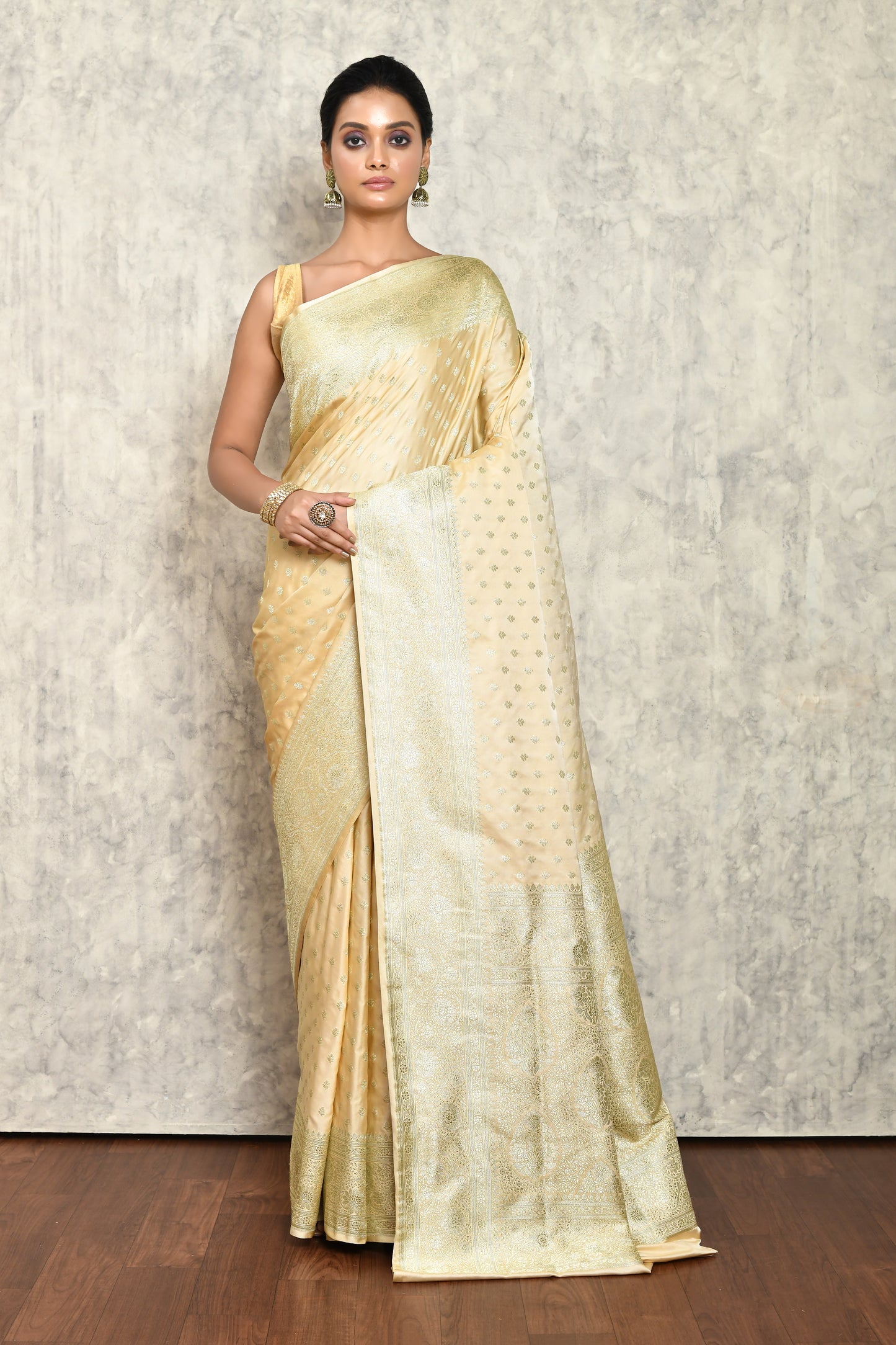 Beige Silk Saree