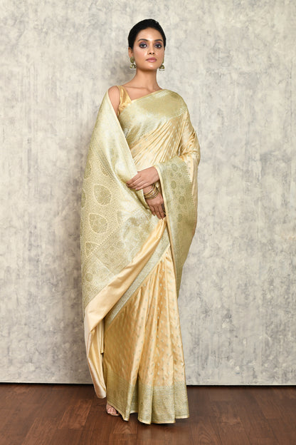 Beige Silk Saree