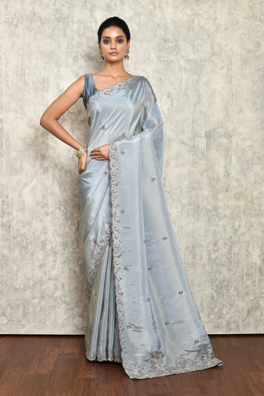 Grey Silk Saree