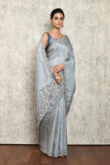 Grey Silk Saree