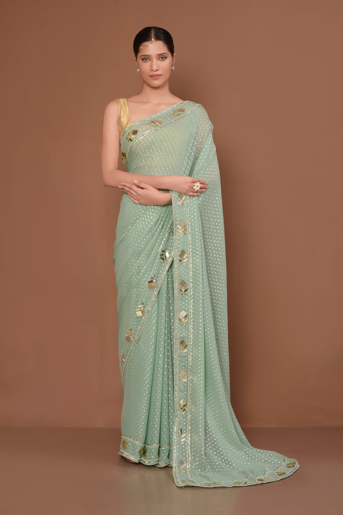 Designer Blue Georgette Saree