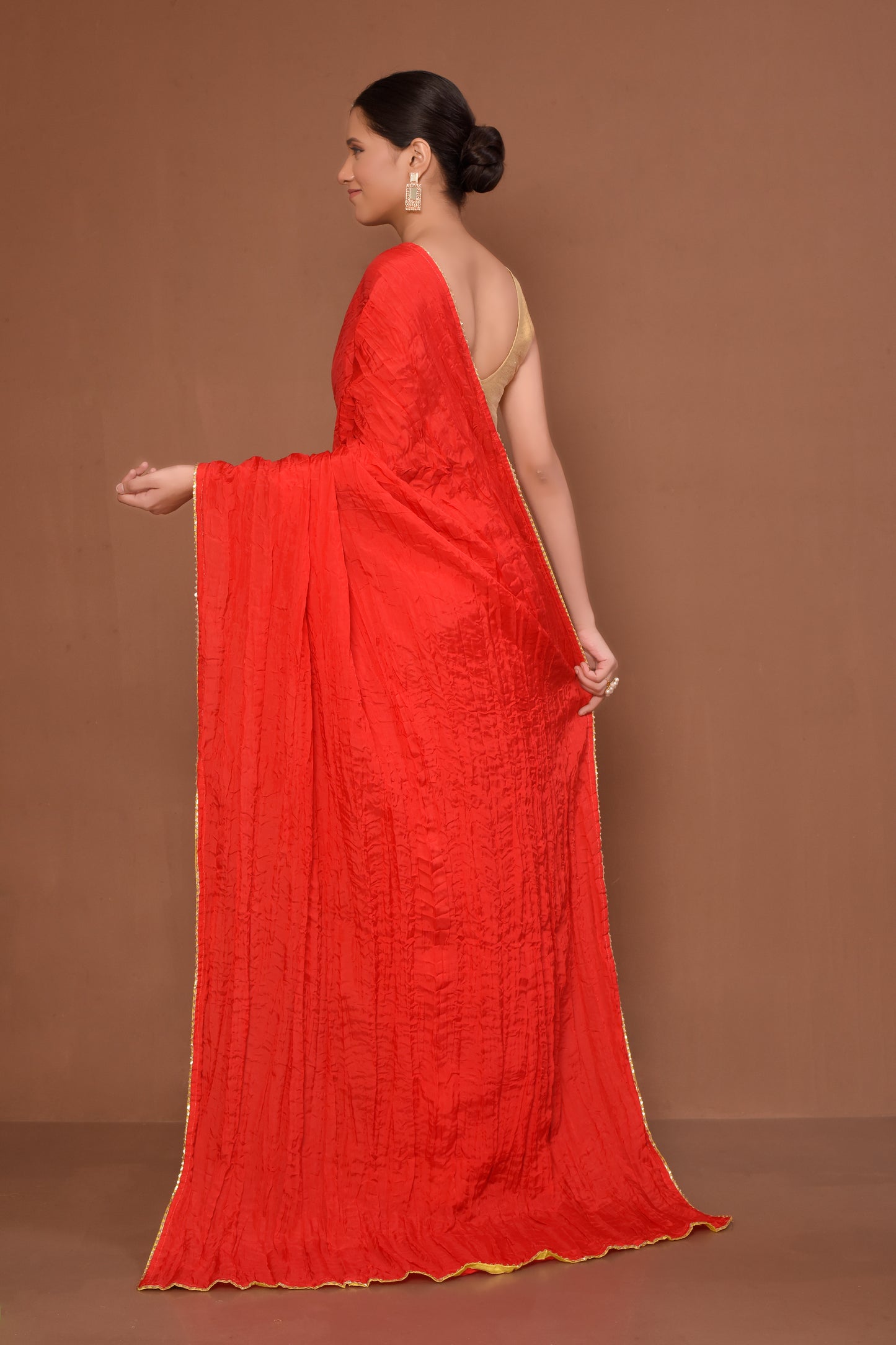 Designer Red Tissue Saree