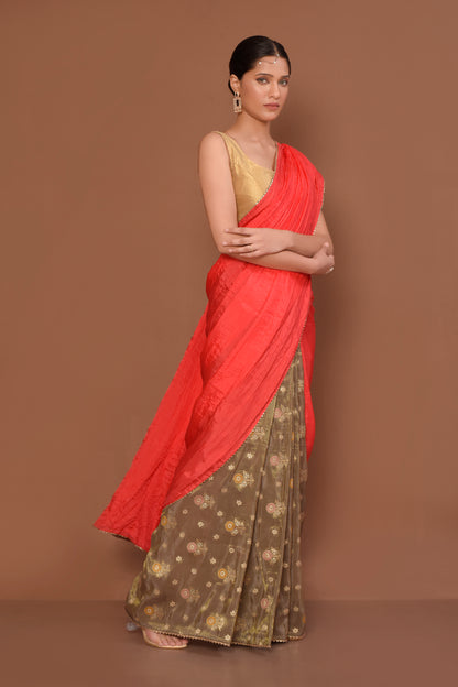 Designer Multicolor Tissue Saree