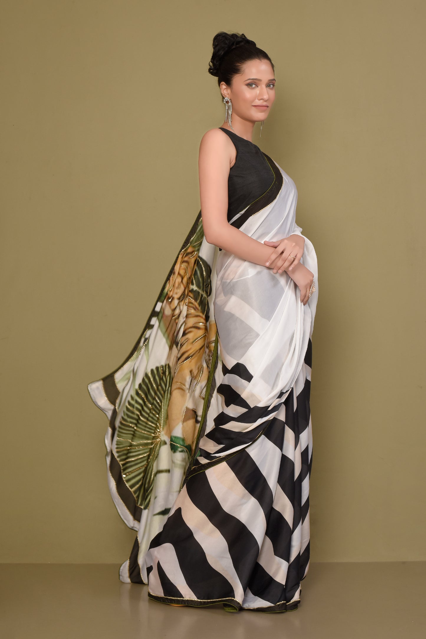 Designer White Tissue Saree