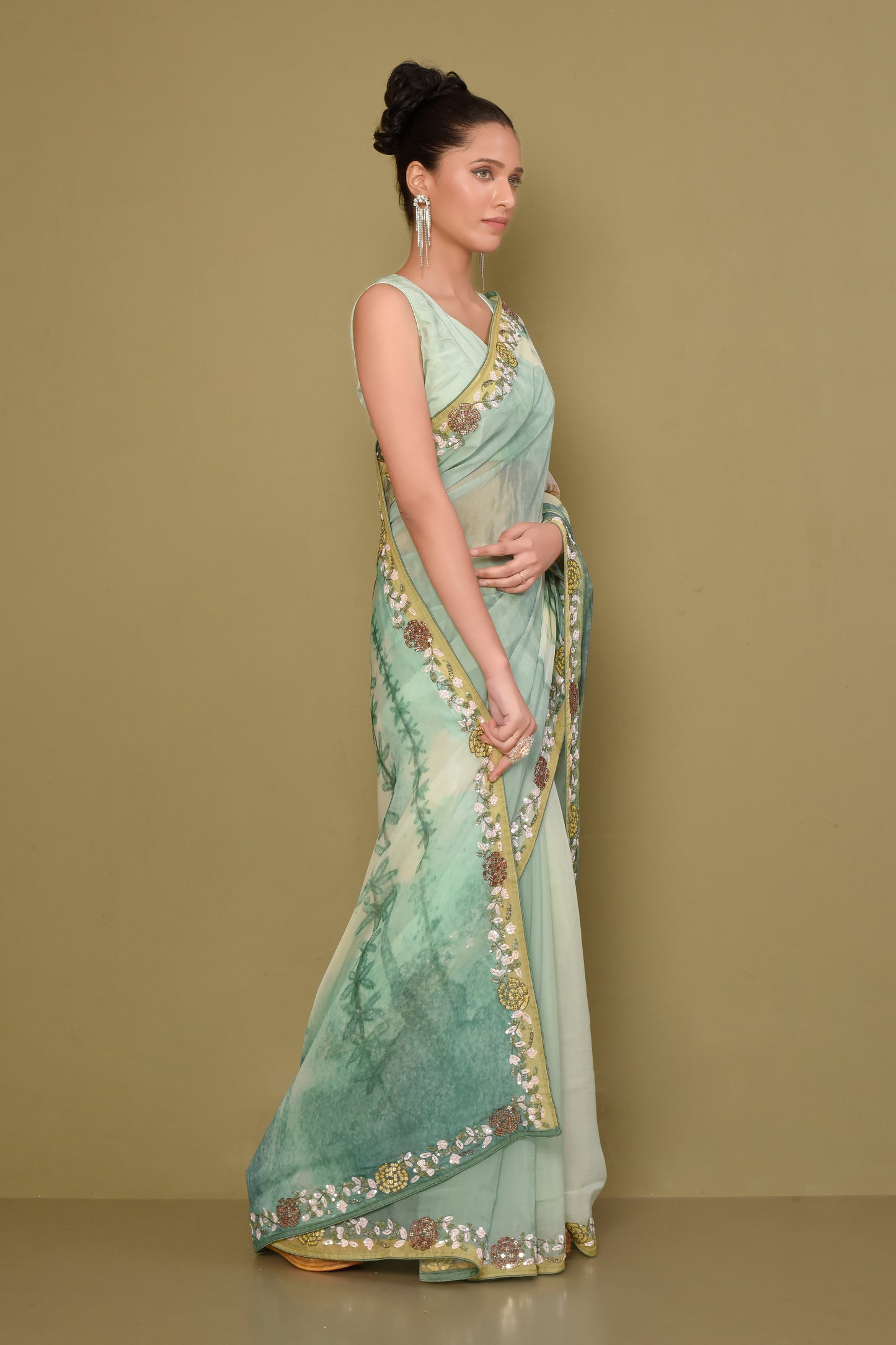 Designer Multicolor Georgette Saree