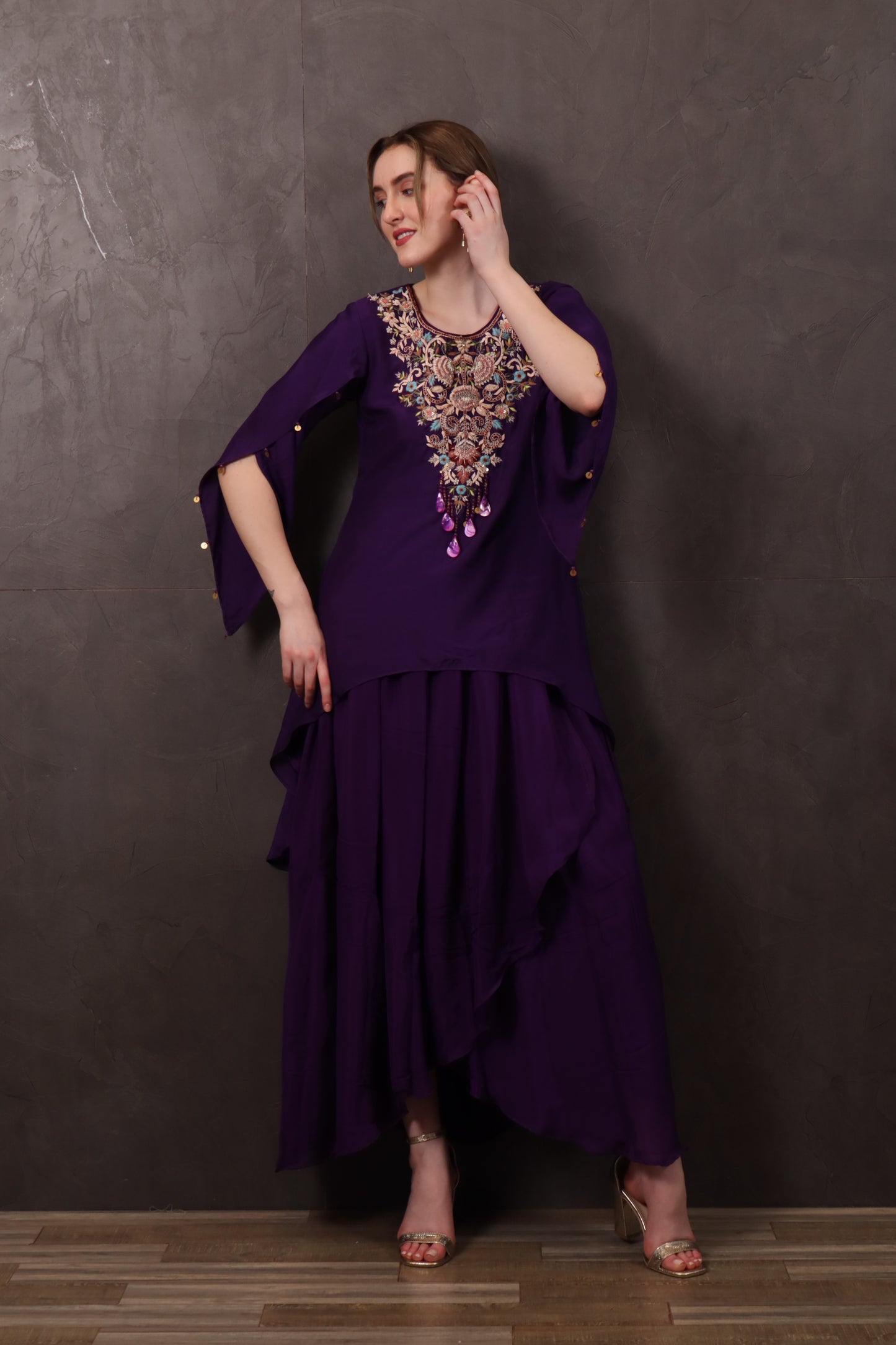 Violet Muslin Kaftan Dress