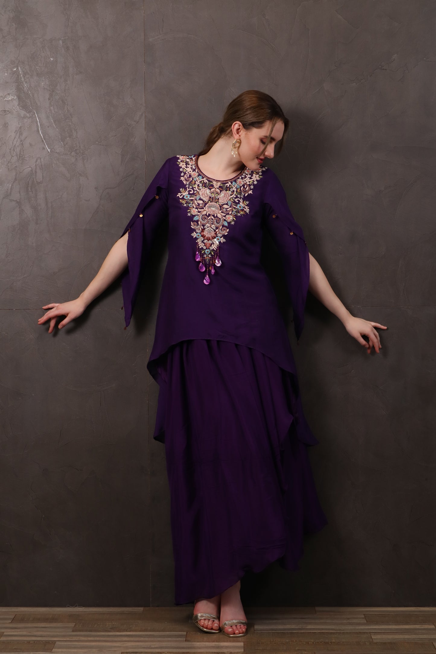 Violet Muslin Kaftan Dress